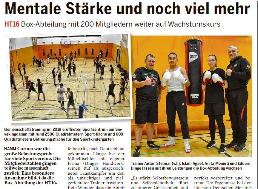 Kampfsport in der HT16: Unsere Boxabteilung im Hamburger Wochenblatt